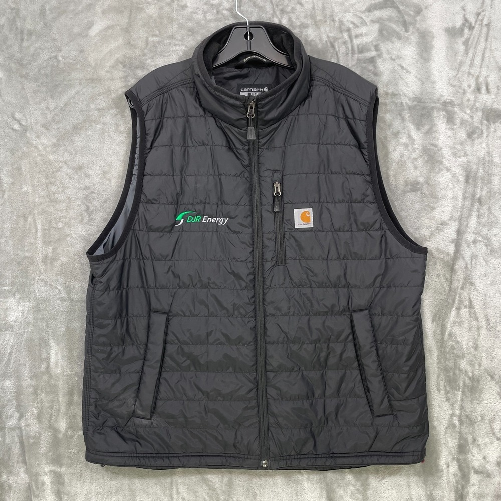 Carhartt Rain Defender Men's XL Full Zip Black Vest 102286 Quilted